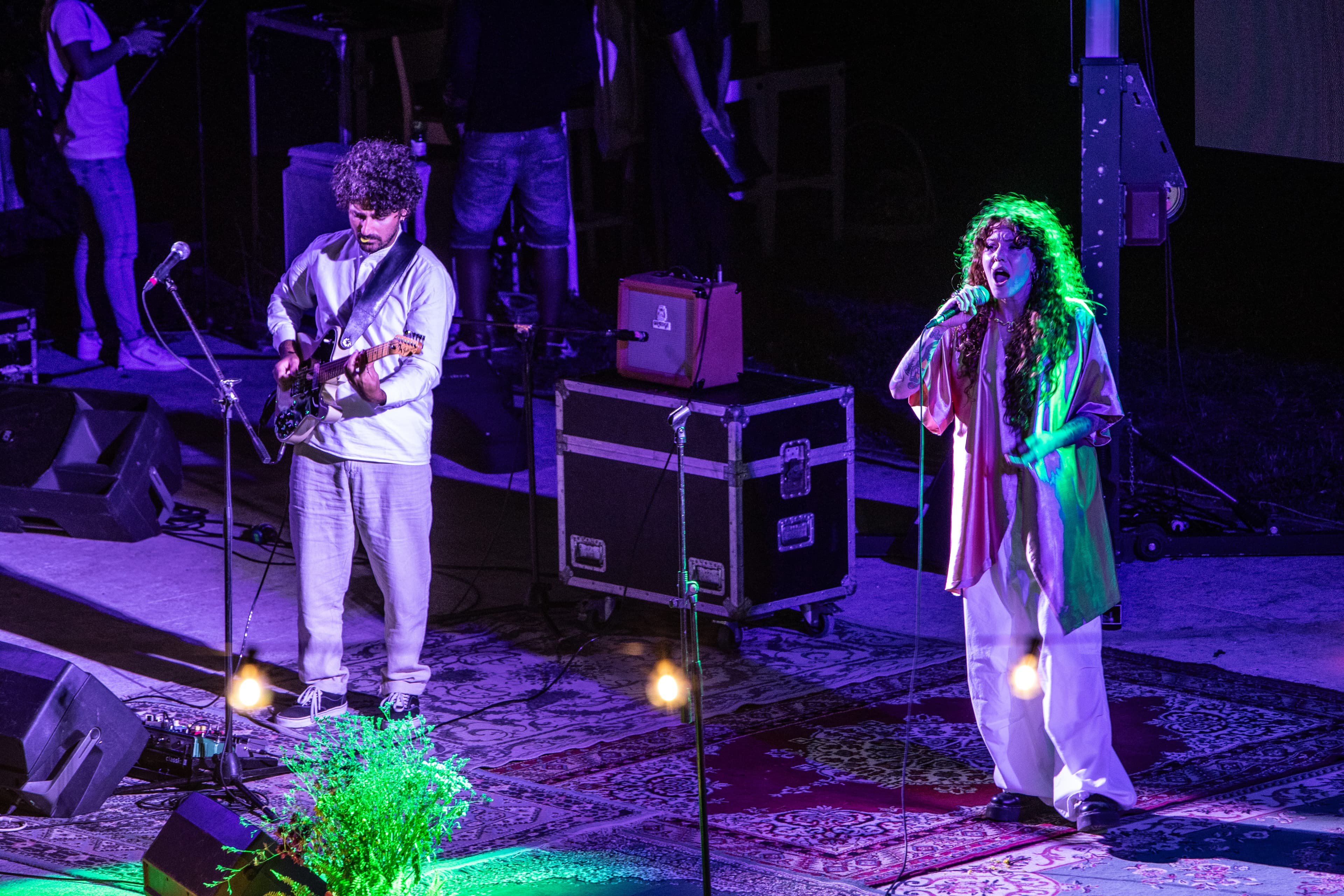Eva Pevarello con la band sul palco